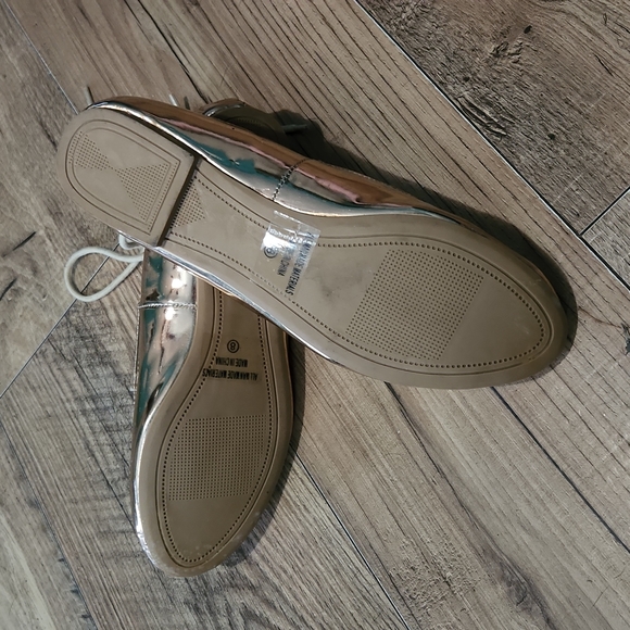 Mark and Maddux | Rose Gold Metallic Patent Tie Strap Flats - Picture 6 of 6